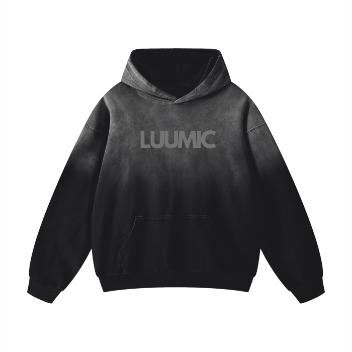 LUUMIC Acid Wash Hoodie [Black]