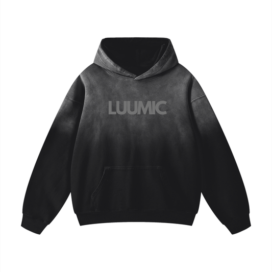 LUUMIC Acid Wash Hoodie [Black]